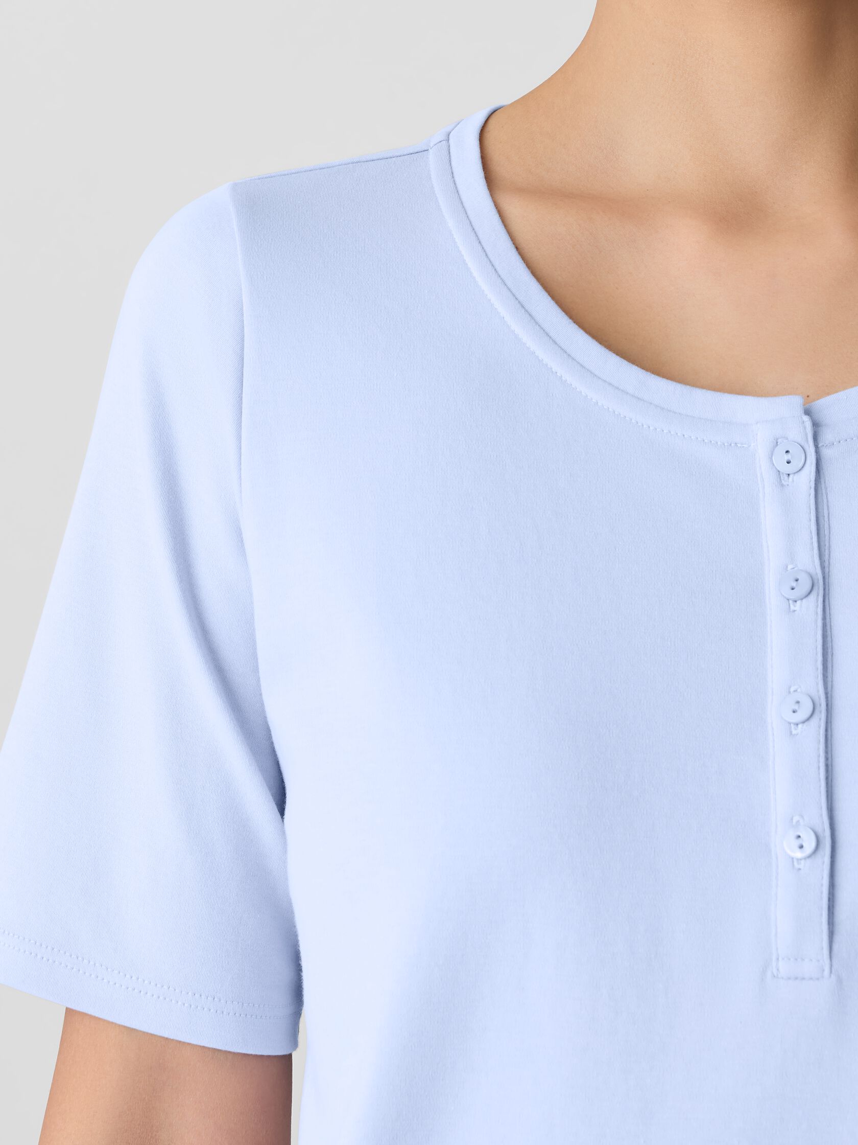 Organic Cotton Interlock Henley Sleep Top