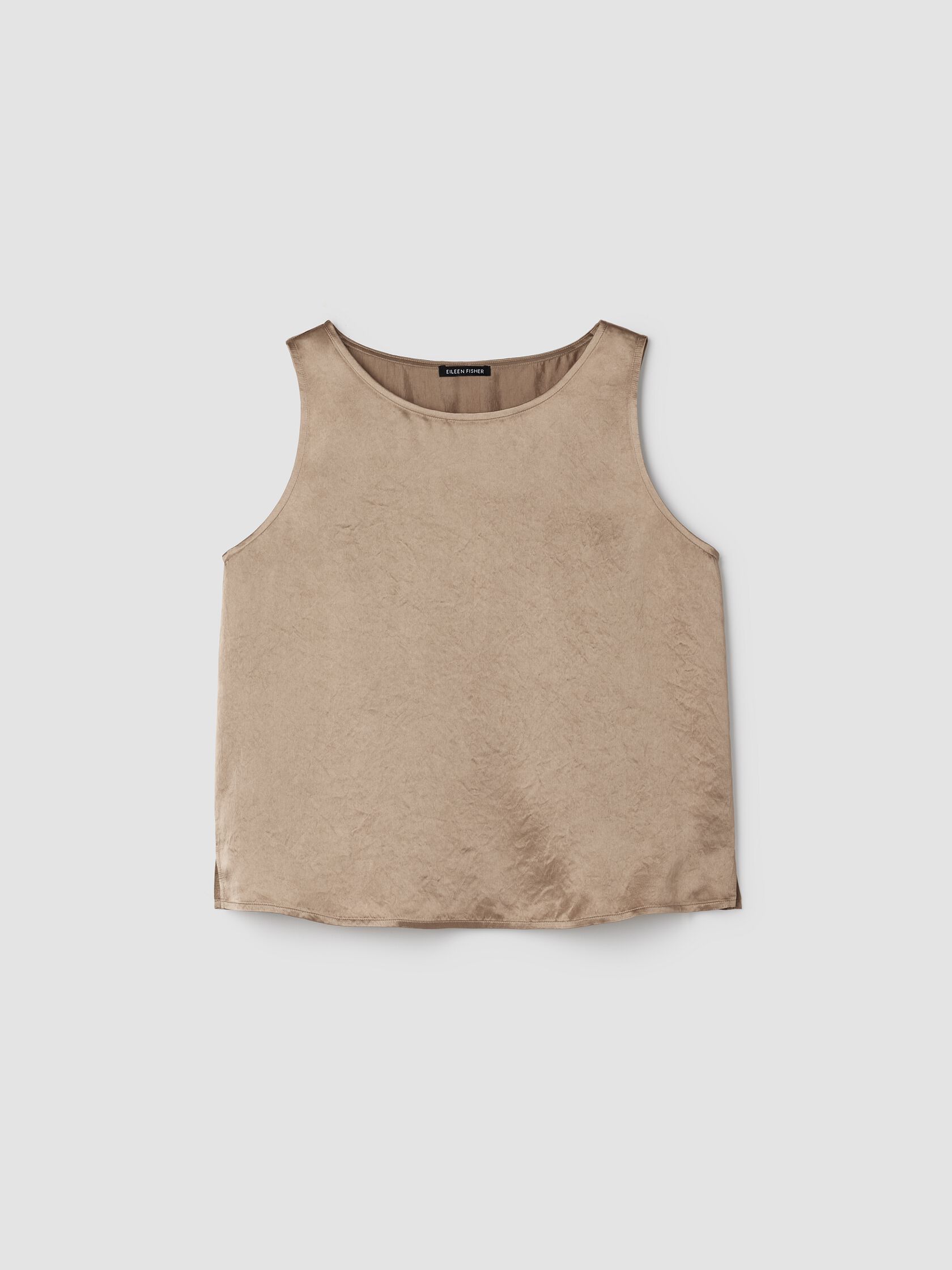 Textured Satin Ballet Neck Tank