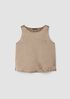 Textured Satin Ballet Neck Tank