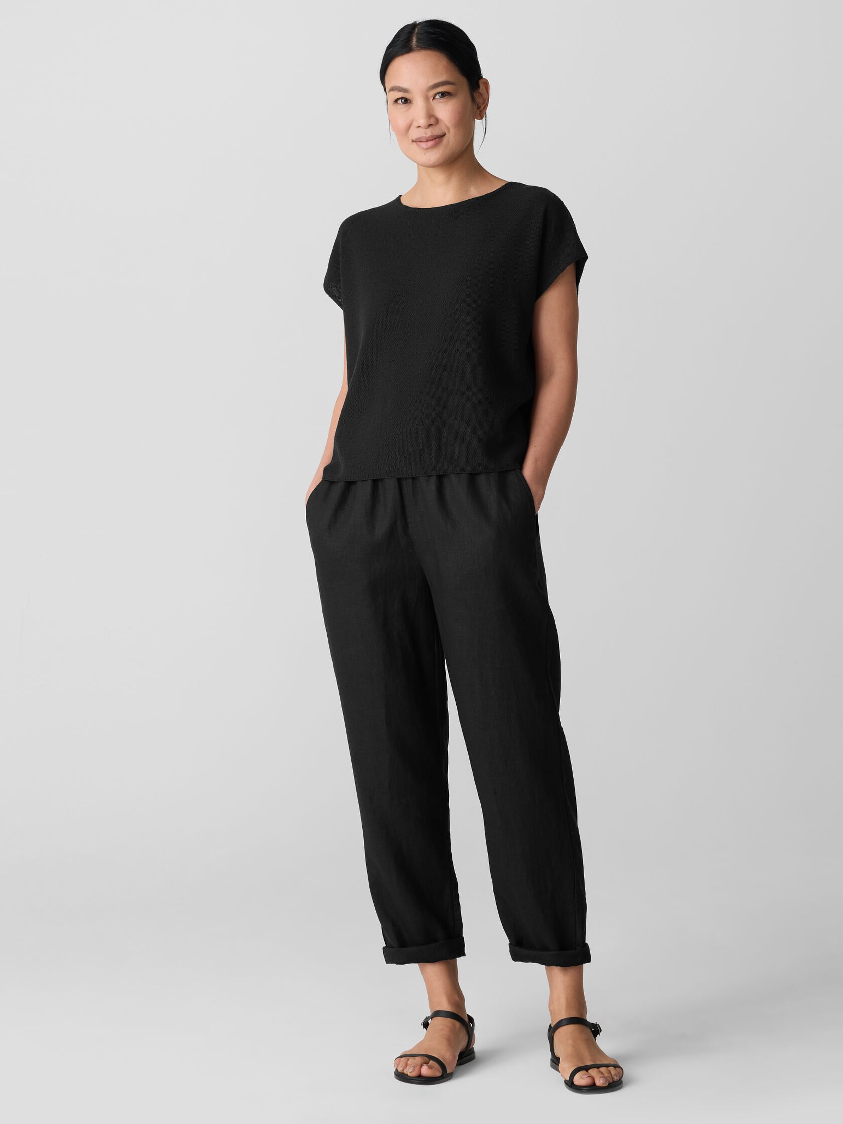 Organic Linen Cotton Square Top