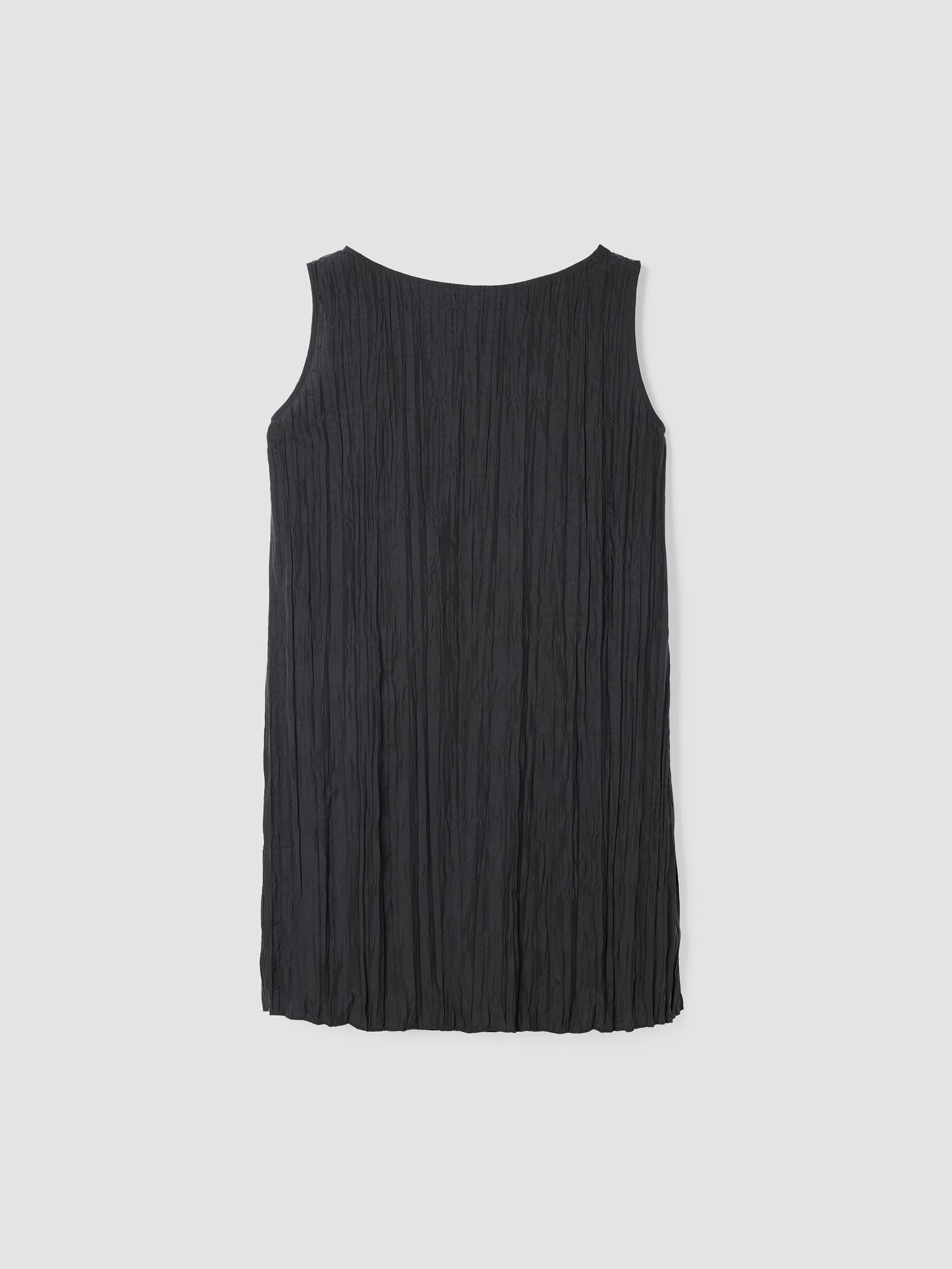 Crinkle Silk Habutai Bateau Neck Long Top
