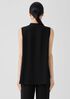 Silk Georgette Crepe Sleeveless Shirt