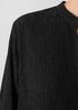 Woven Plissé Band Collar Shirt