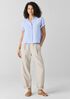 Organic Handkerchief Linen Band Collar Shirt