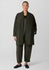 Lightweight Boiled Wool High Collar Jacket in Regenerative Wool