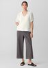 Cotton Silk Cord Split Neck Top