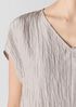 Textured Silk Jacquard V-Neck Top