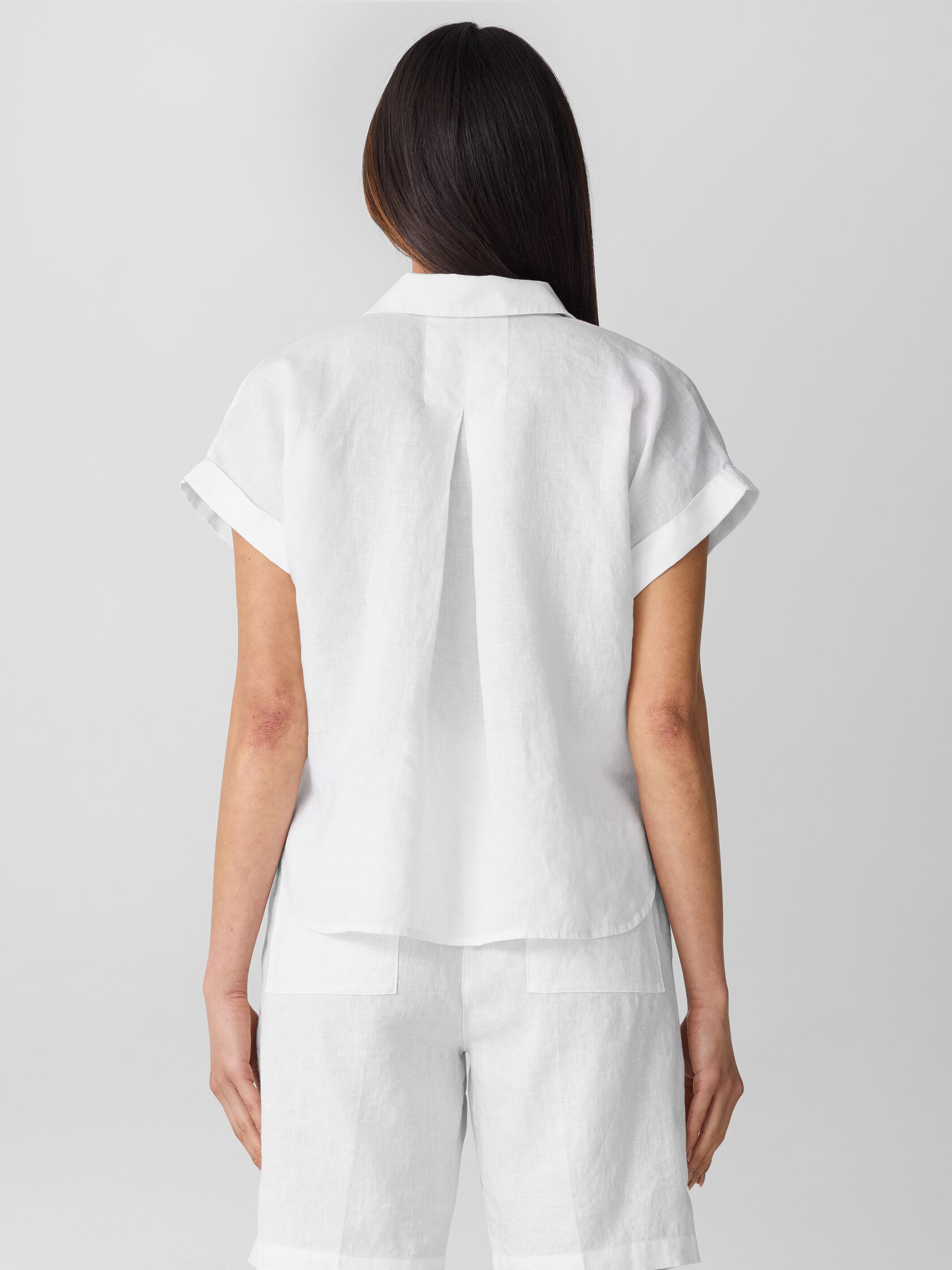 Organic Handkerchief Linen Notch Collar Top
