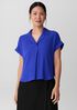 Silk Georgette Crepe Notch Collar Top