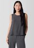 Silk Georgette Crepe Round Neck Tank