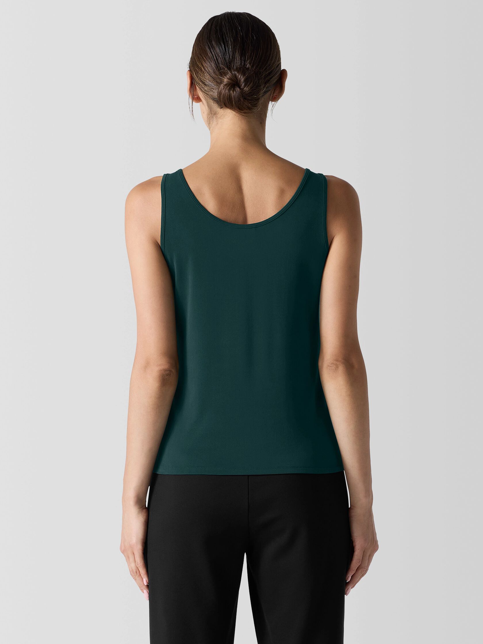 Stretch Silk Jersey Scoop Neck Tank