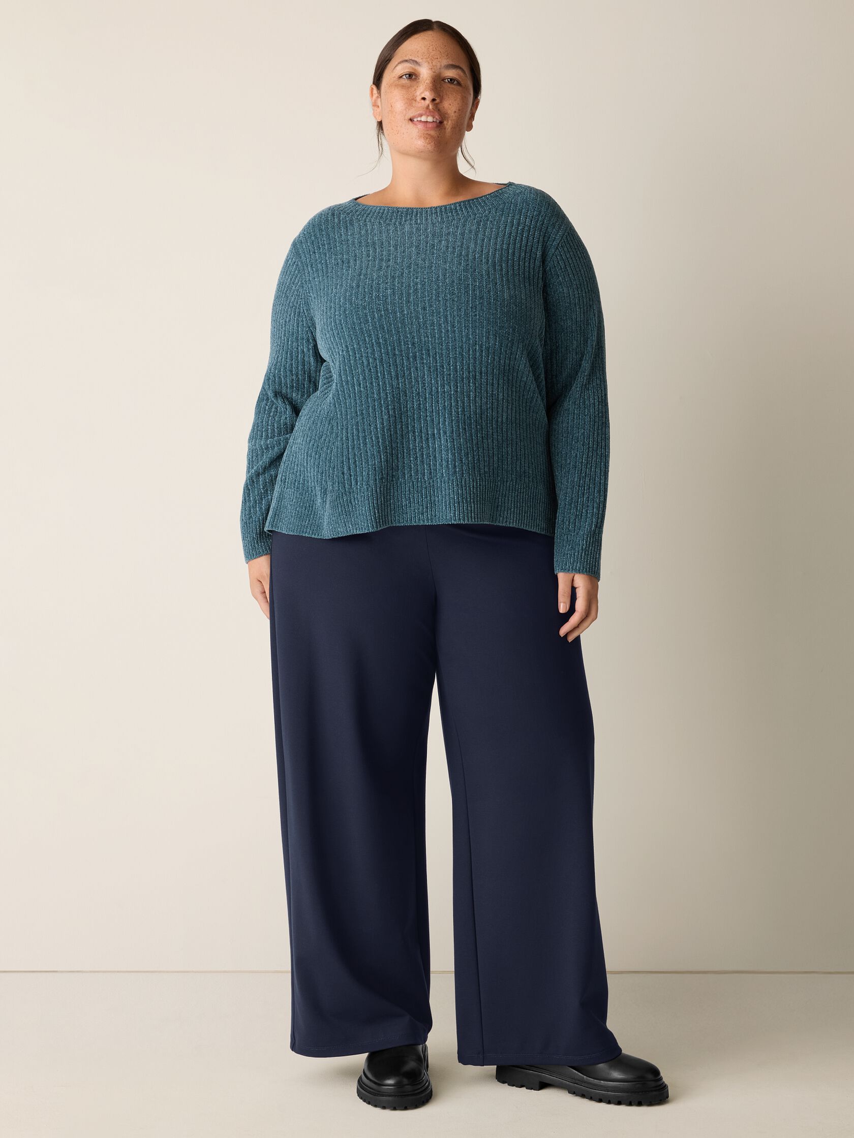 Chenille Blend Crew Neck Top