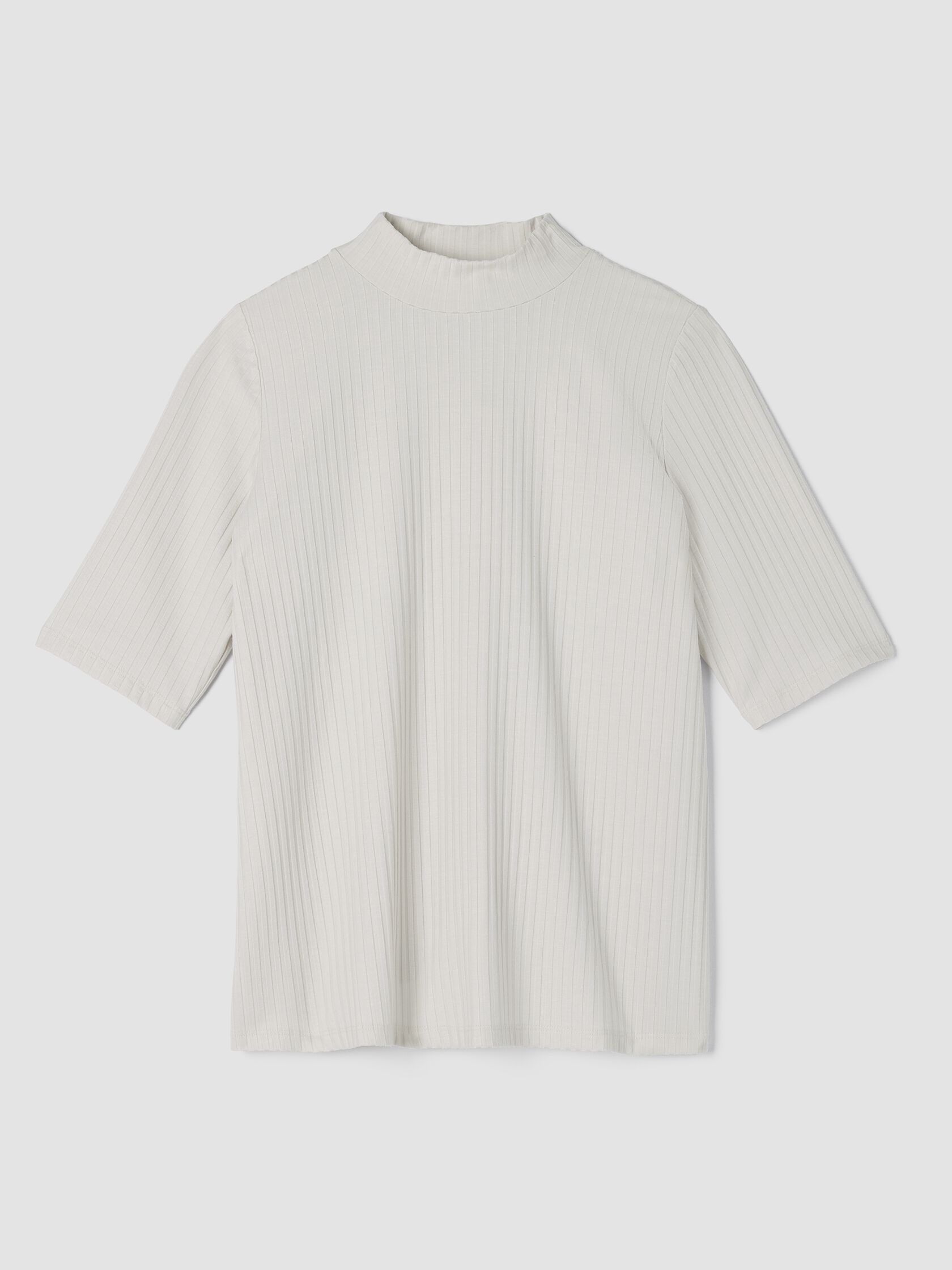 Textured Stretch Rib Mock Neck Top