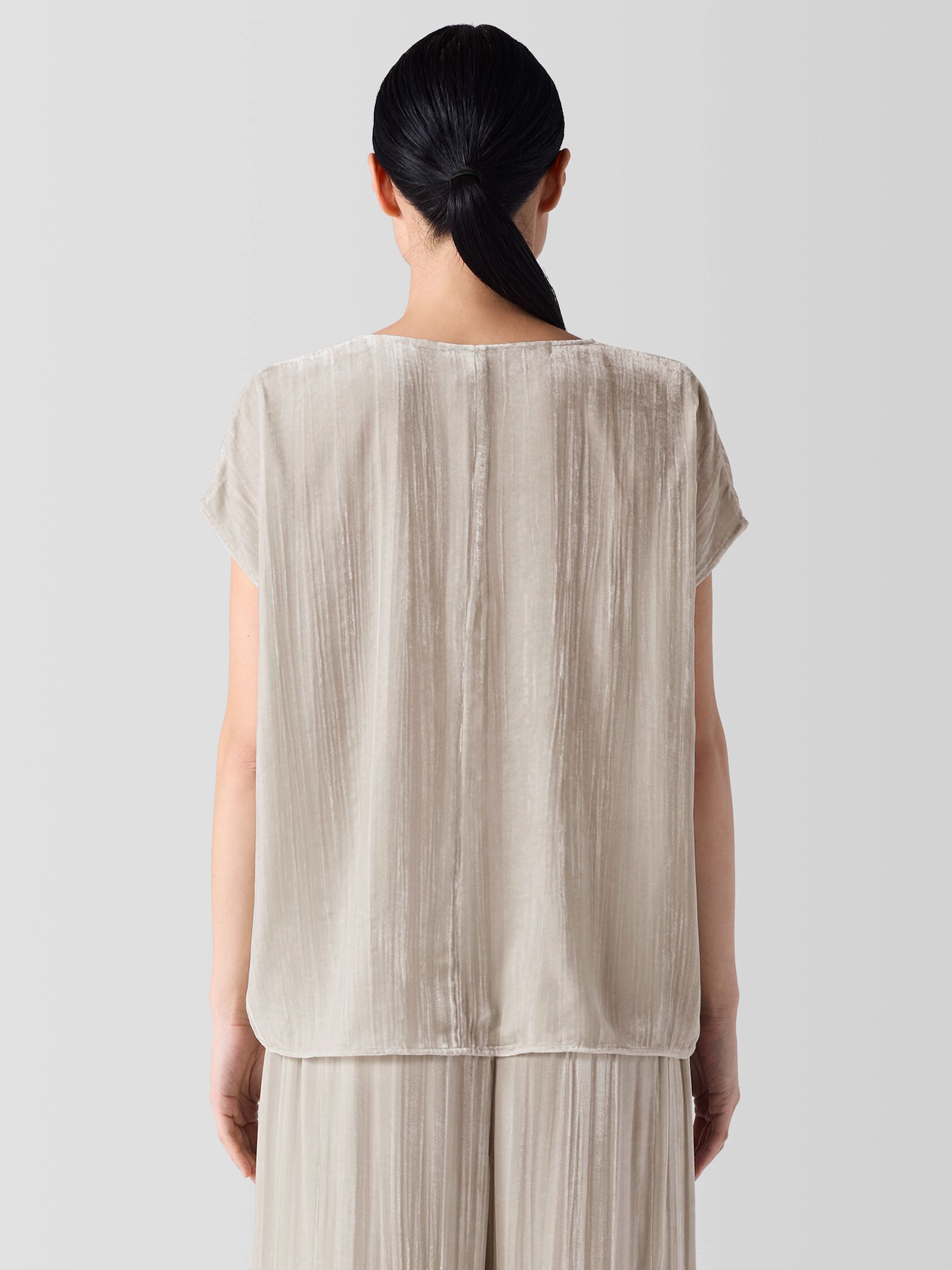 Crushed Velvet V-Neck Square Top