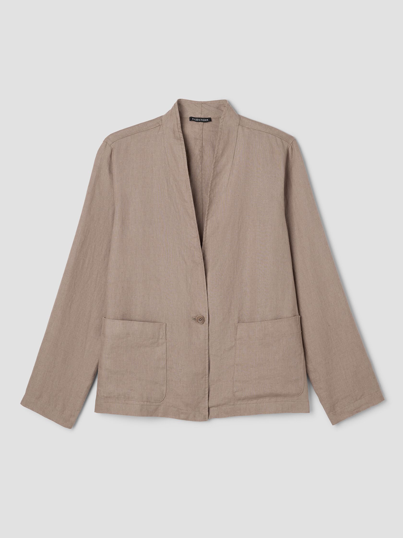 Organic Linen High Collar Jacket