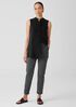 Cotton Blend Ponte High-Waisted Slim Pant