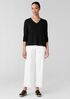 Organic Cotton Slubby Jersey V-Neck Top