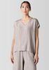 Textured Silk Jacquard V-Neck Top