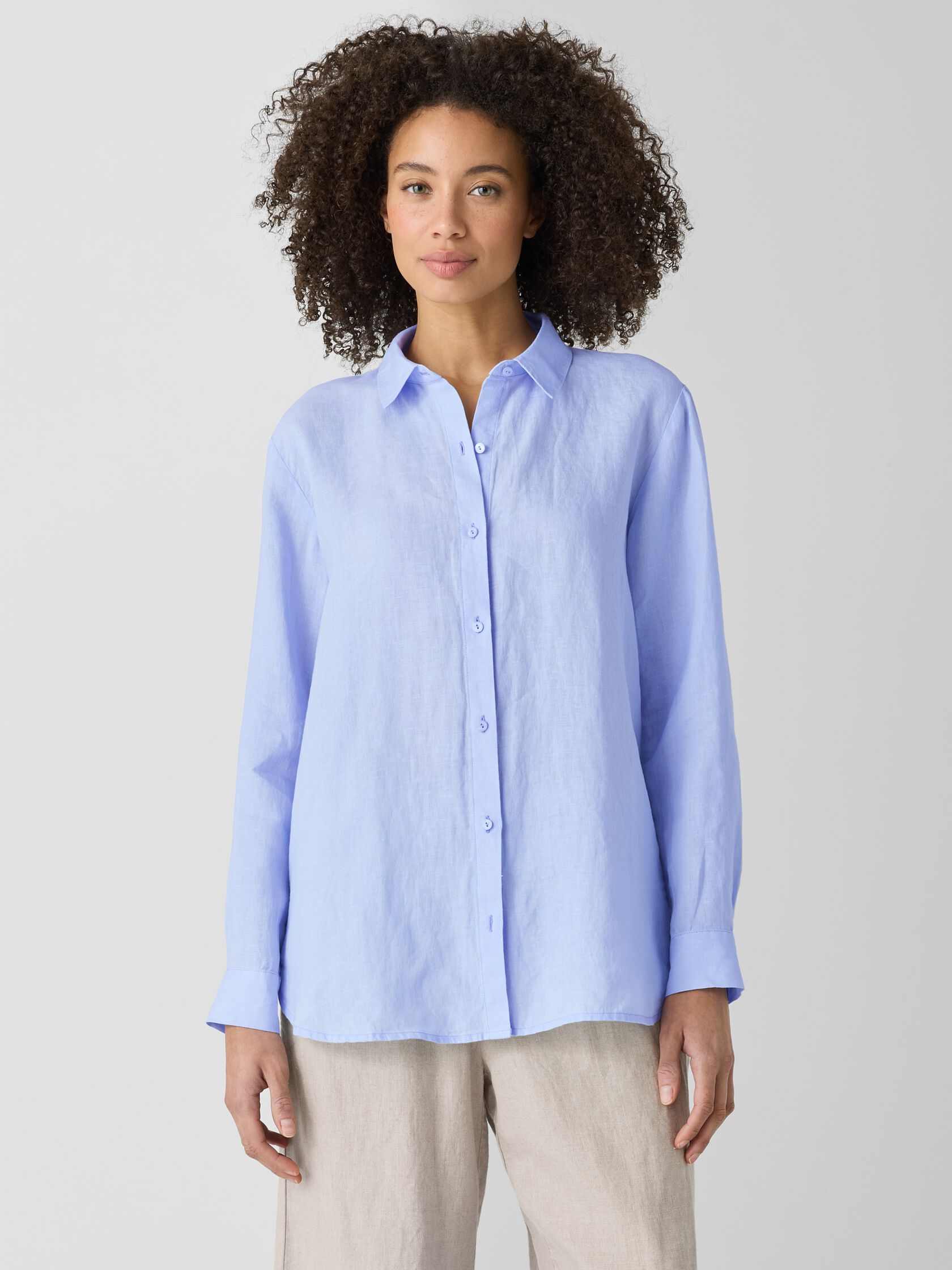 Organic Handkerchief Linen Classic Collar Shirt