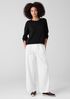 Peruvian Cotton Blend Jewel Neck Top
