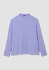 Silk Georgette Crepe Band Collar Top