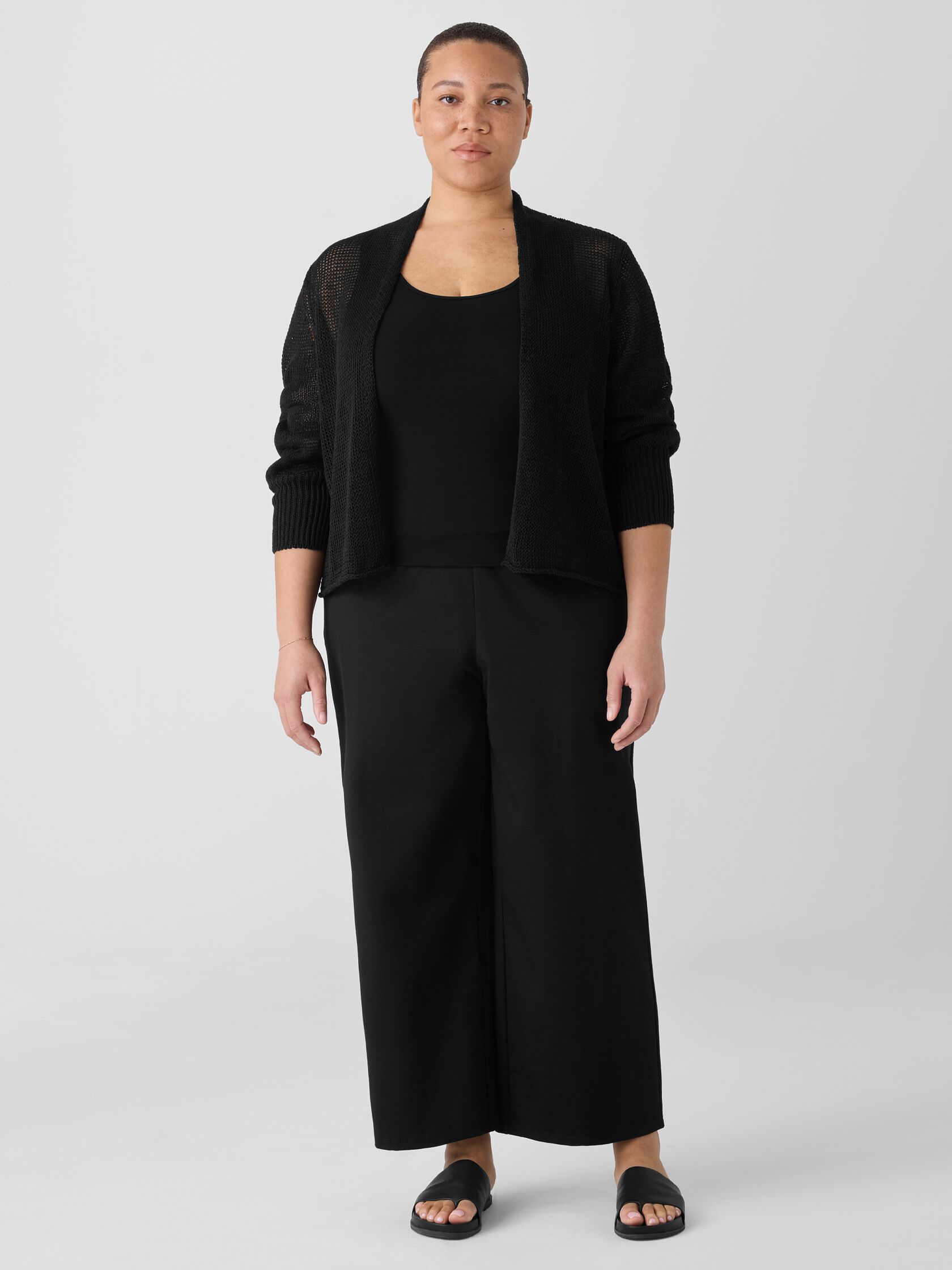 Organic Linen Cotton Cord Cropped Cardigan
