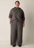 Waffle Cotton Blend Doubleknit Wide-Leg Pant