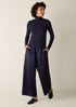 Sheer Cotton Blend Knit Turtleneck Top