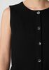 Washable Stretch Crepe Long Vest