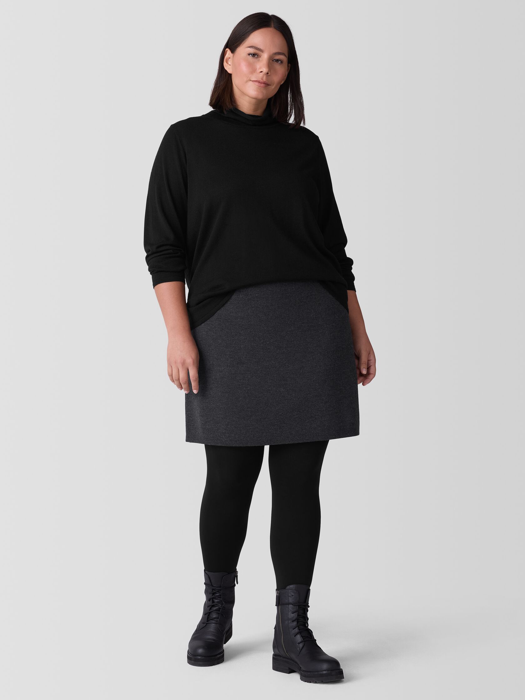 Merino Mini Skirt in Regenerative Wool