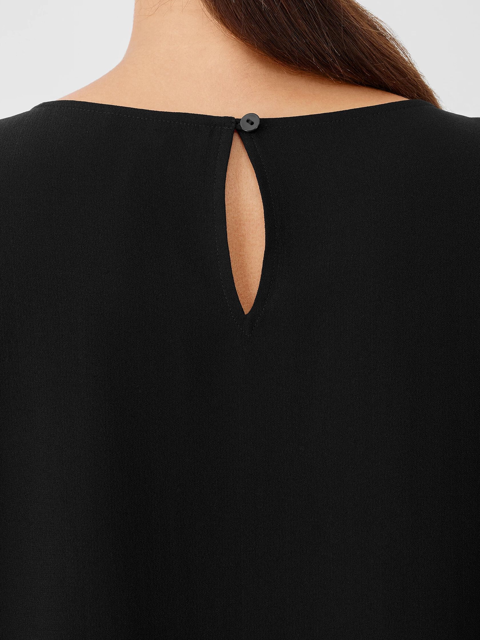 Silk Georgette Crepe Round Neck Tank