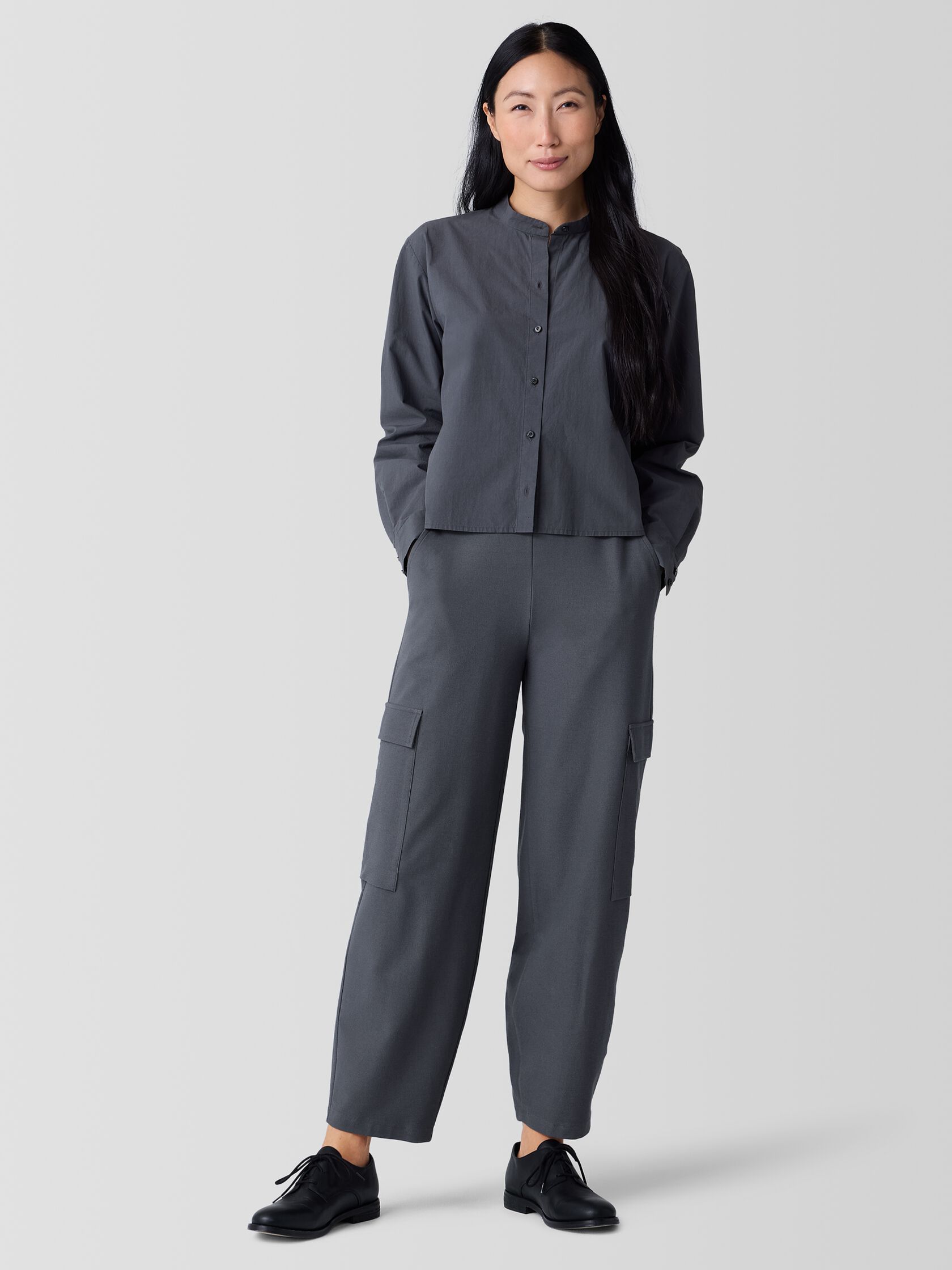 Washable Stretch Crepe Cargo Pant