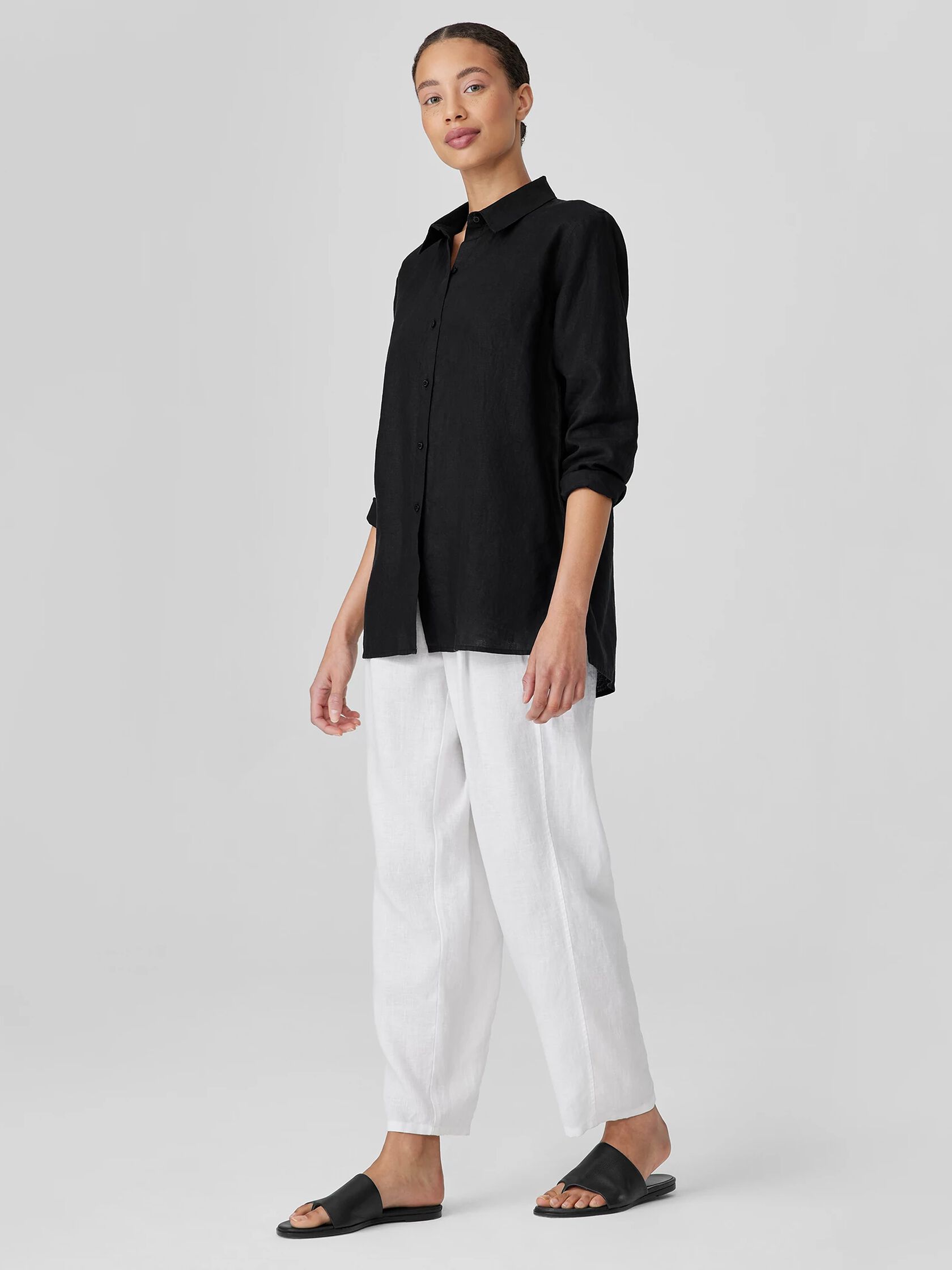 Organic Handkerchief Linen Classic Collar Shirt