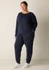 Cozy Brushed Terry Hug Round Neck Box-Top