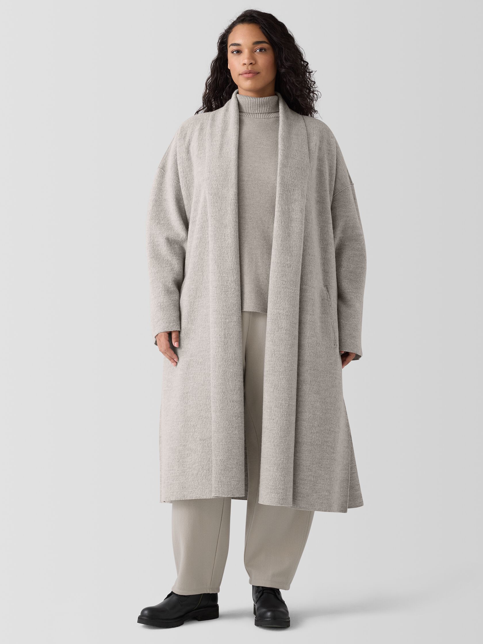Lightweight Boiled Wool Icon Coat in Regenerative Wool