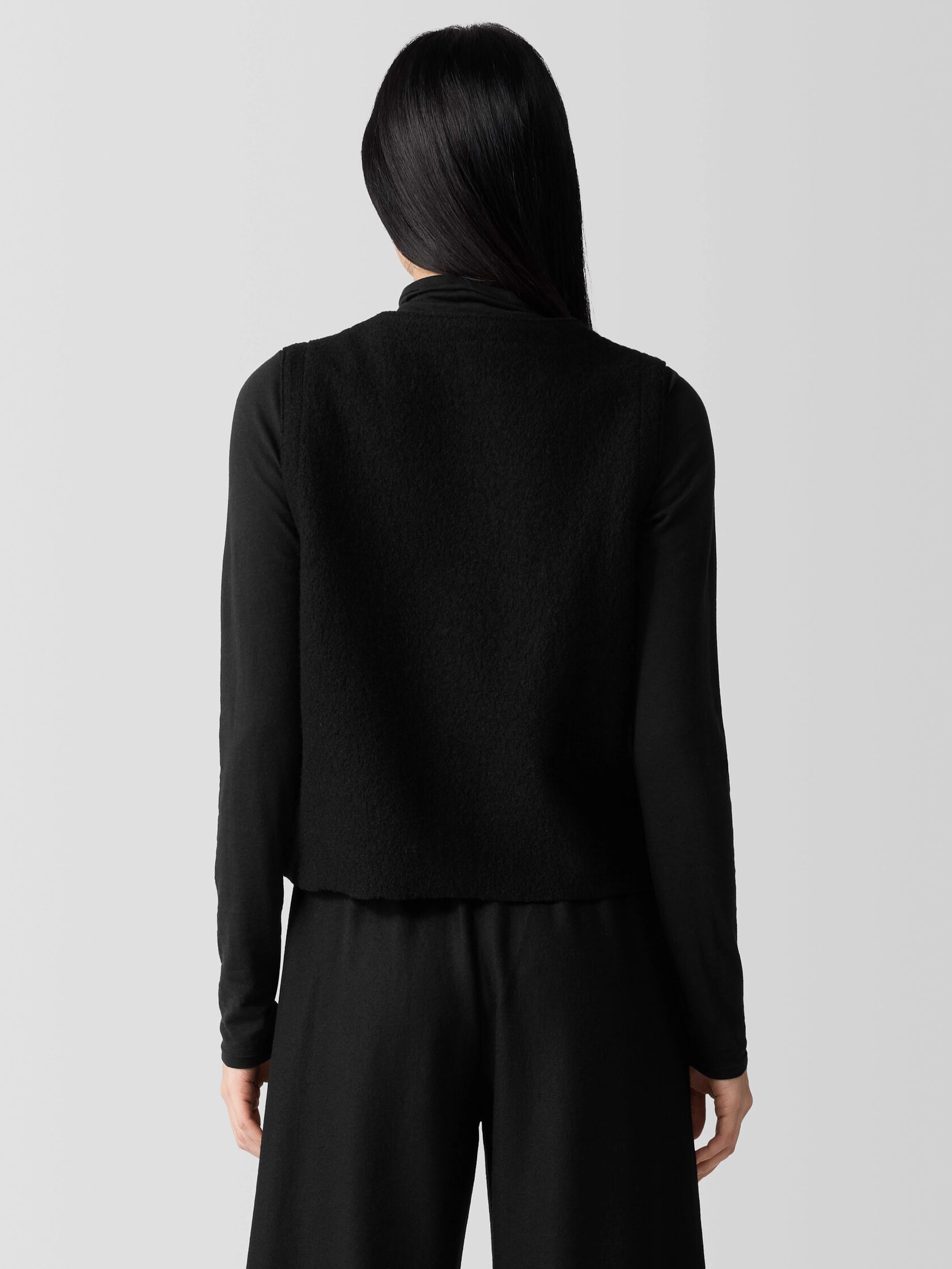 Lightweight Boiled Wool Vest in Regenerative Wool