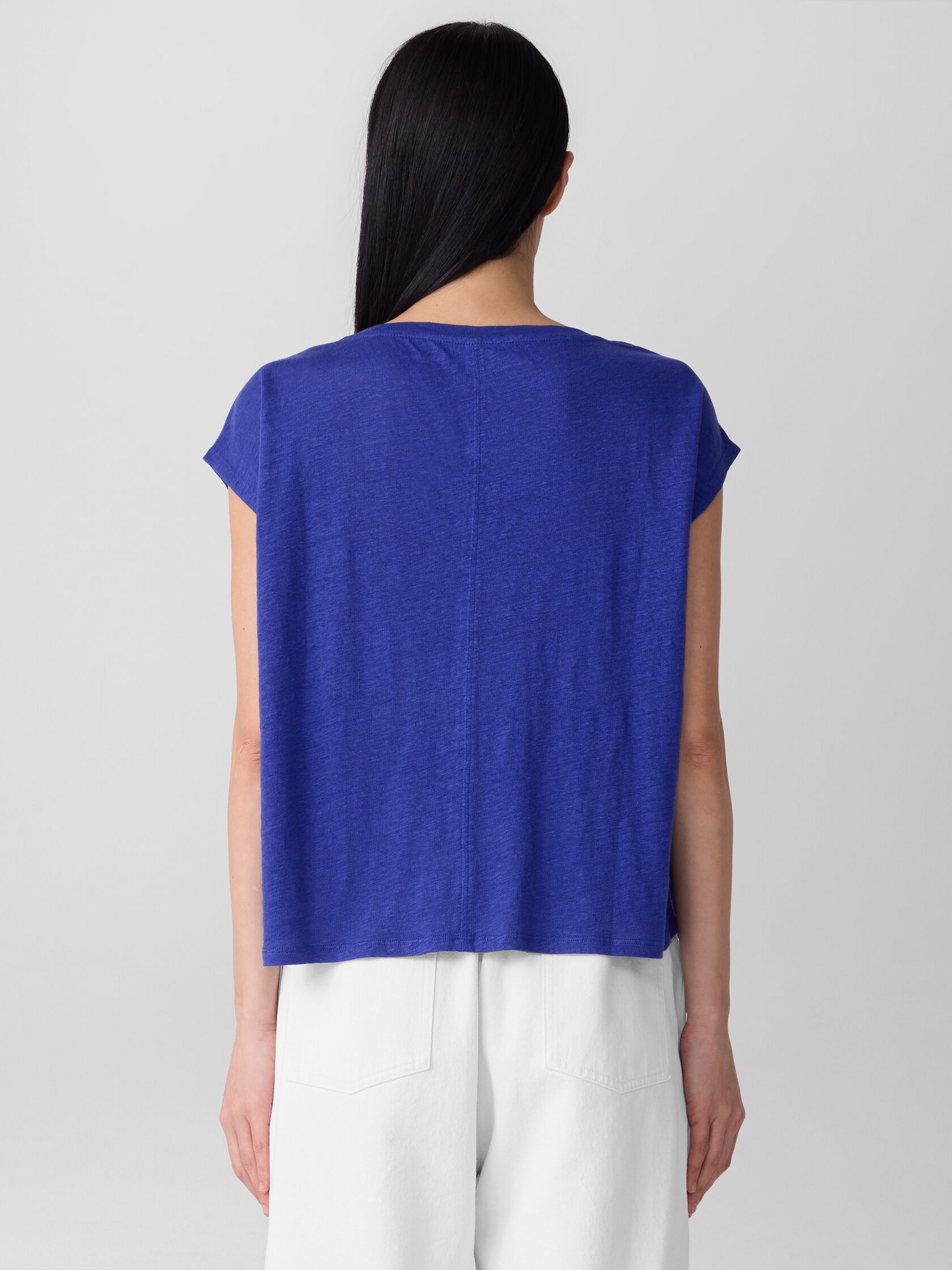 Organic Linen Jersey V-Neck Tee