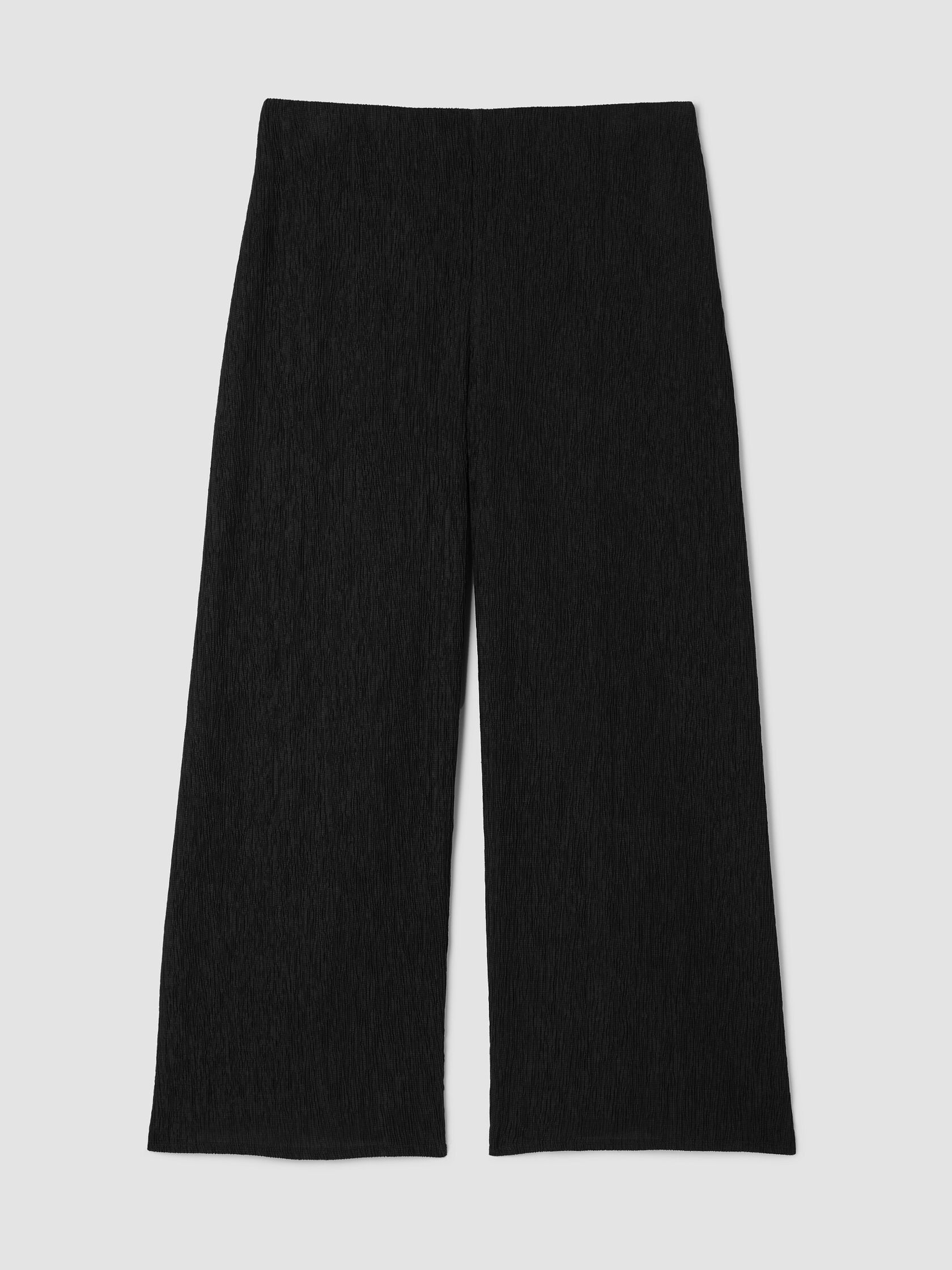 Woven Plissé Wide-Leg Pant