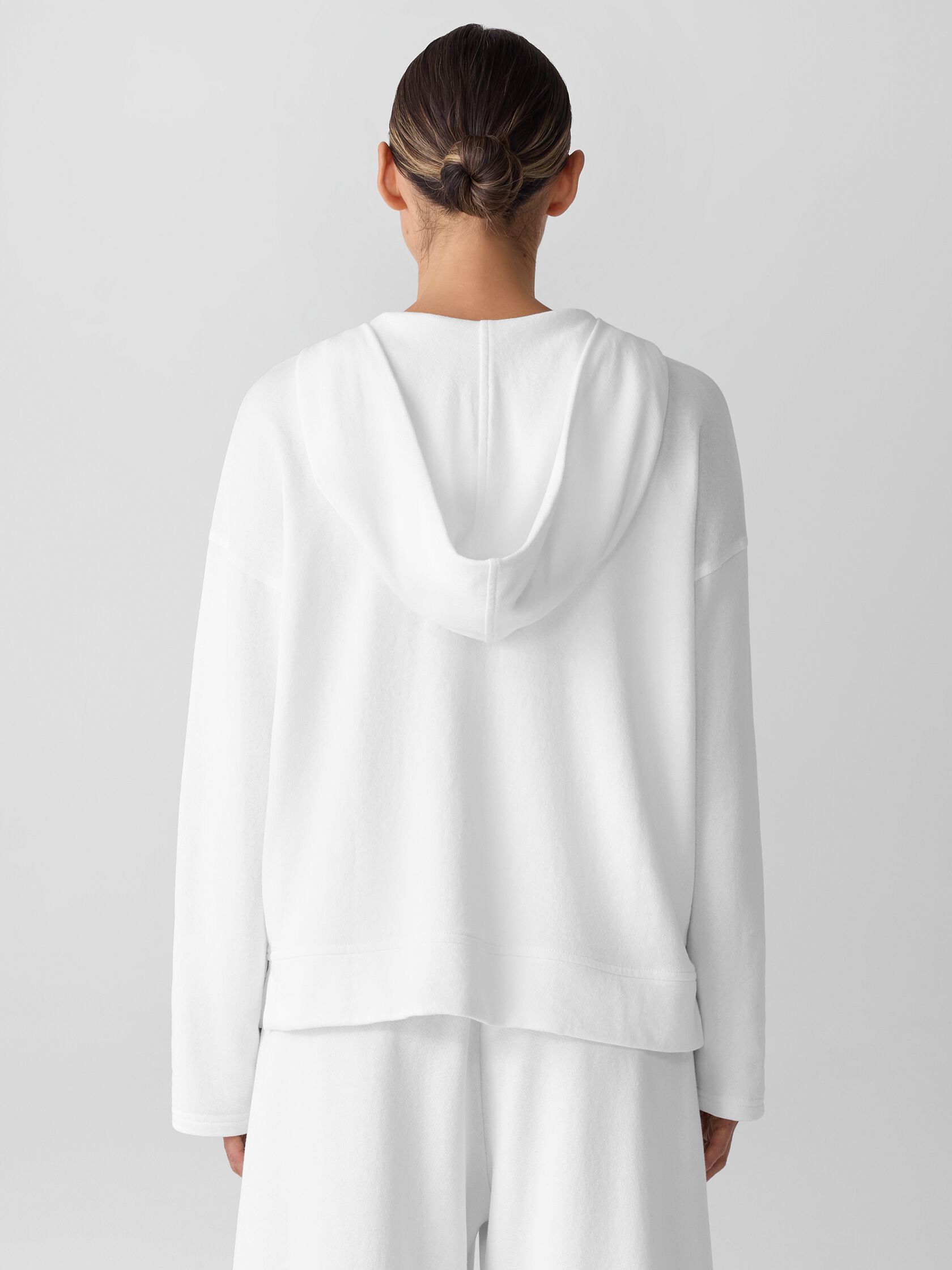 Lightweight Organic Cotton Terry Hooded Jacket