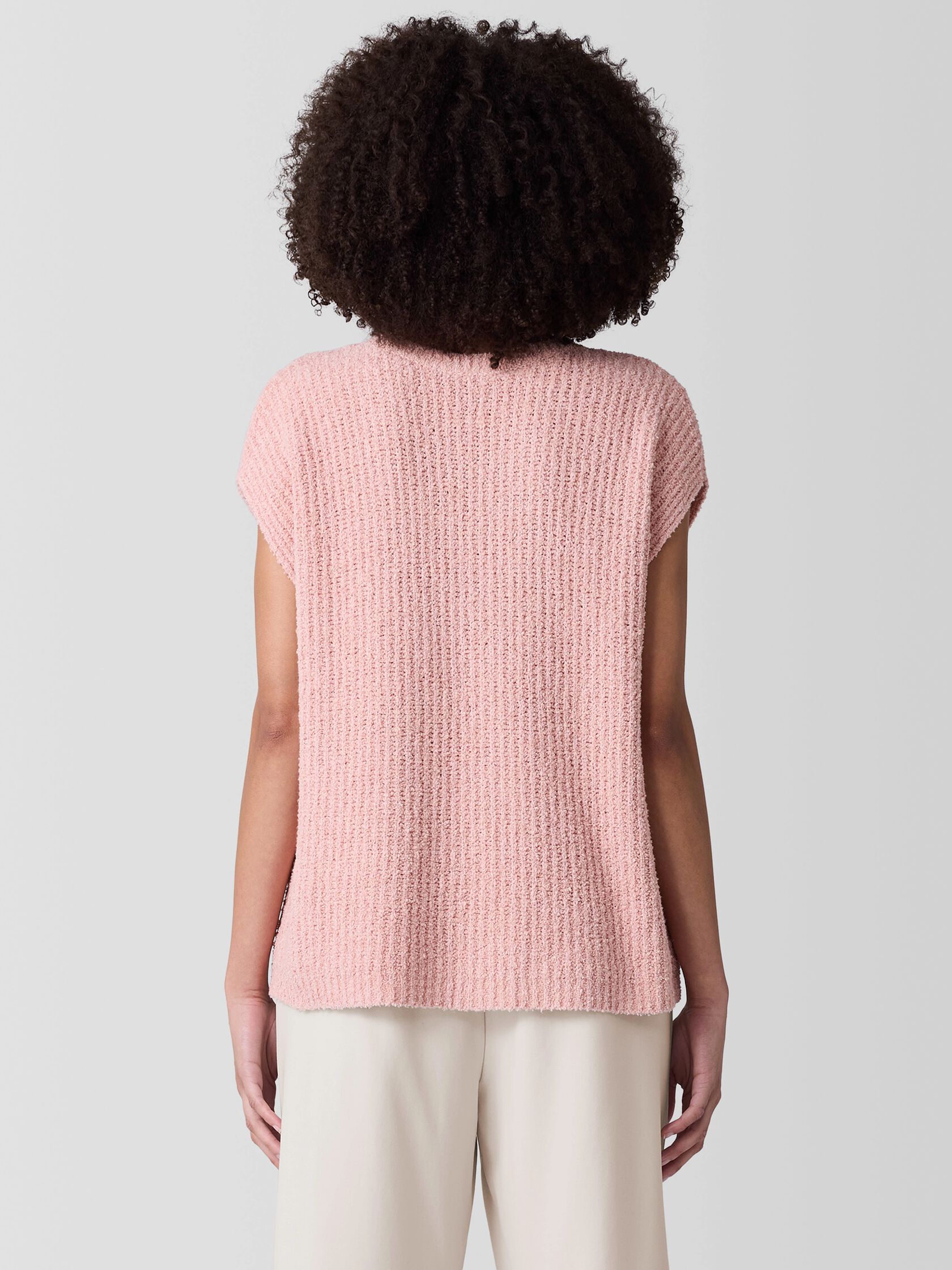 Cotton Fluff Crew Neck Vest