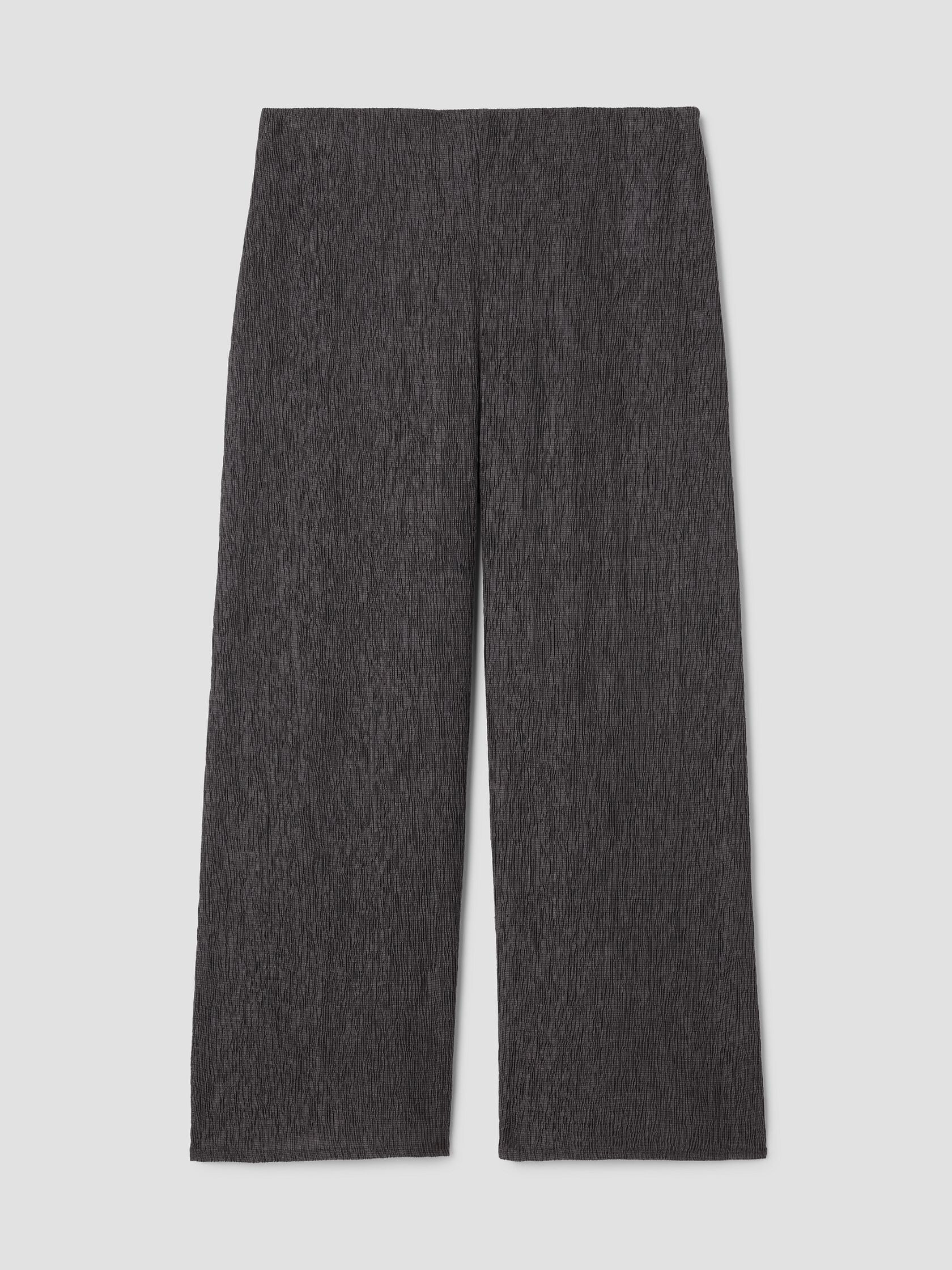 Woven Plissé Wide-Leg Pant