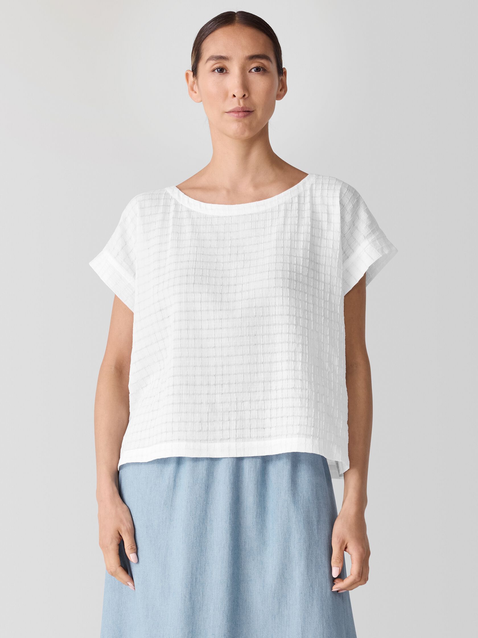 Organic Cotton Voile Box Square Top