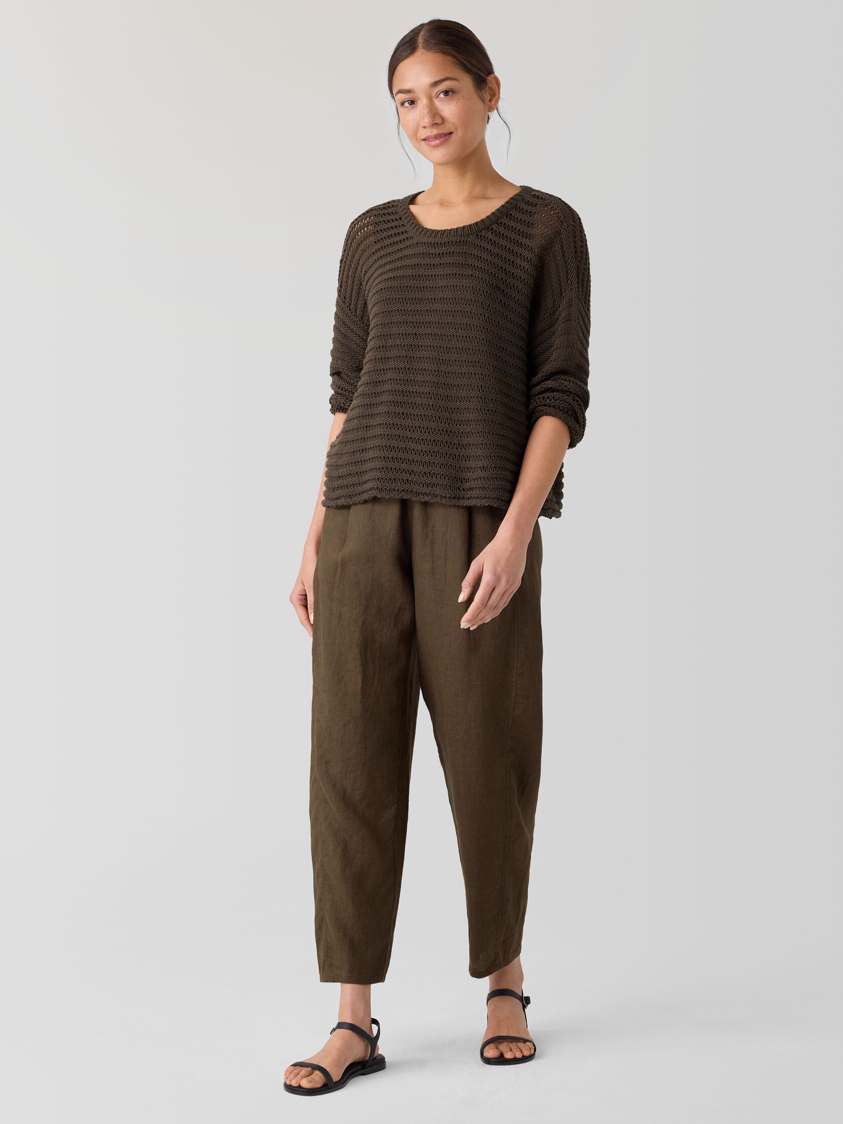 Peruvian Organic Cotton Cord Crew Neck Top