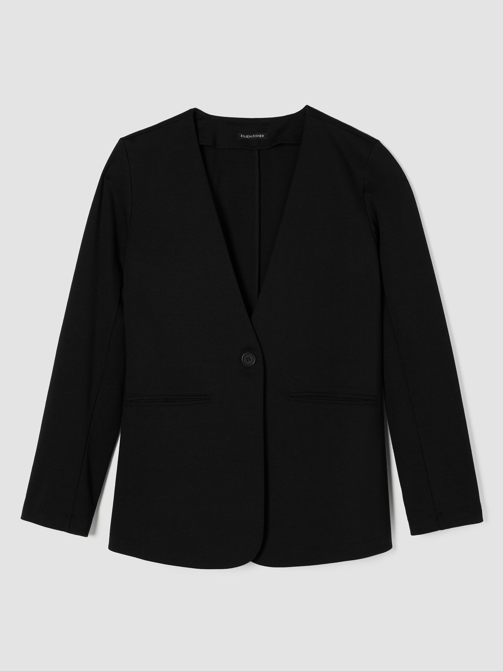 Cotton Blend Ponte V-Neck Blazer