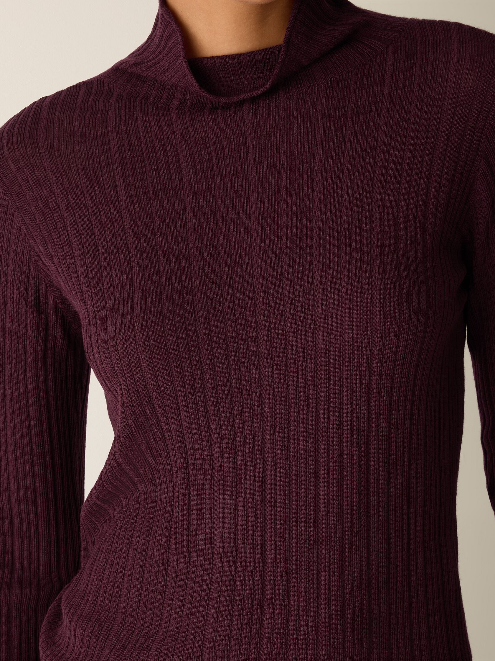 Superfine Merino Turtleneck Top in Regenerative Wool