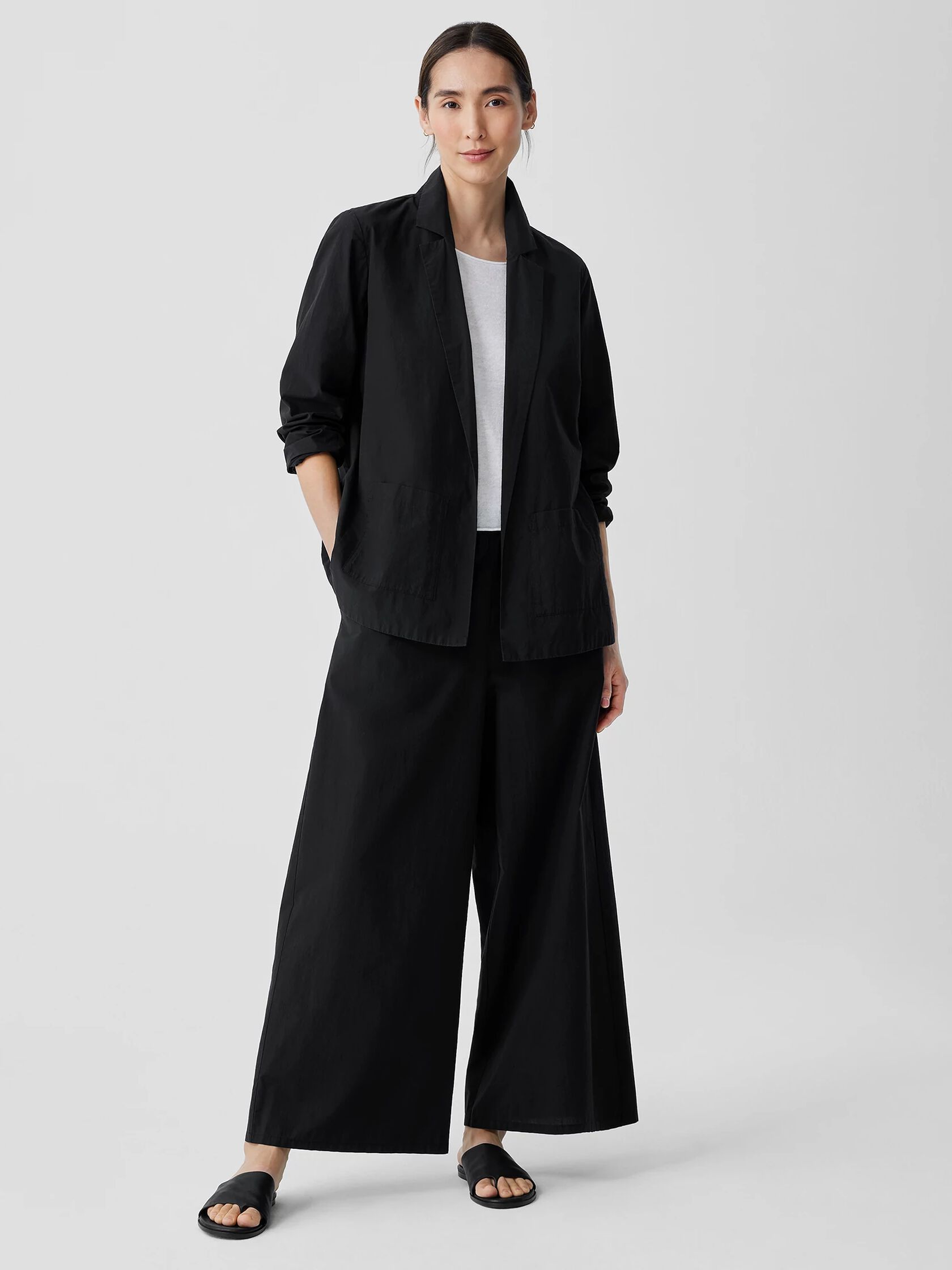 Washed Organic Cotton Poplin Blazer