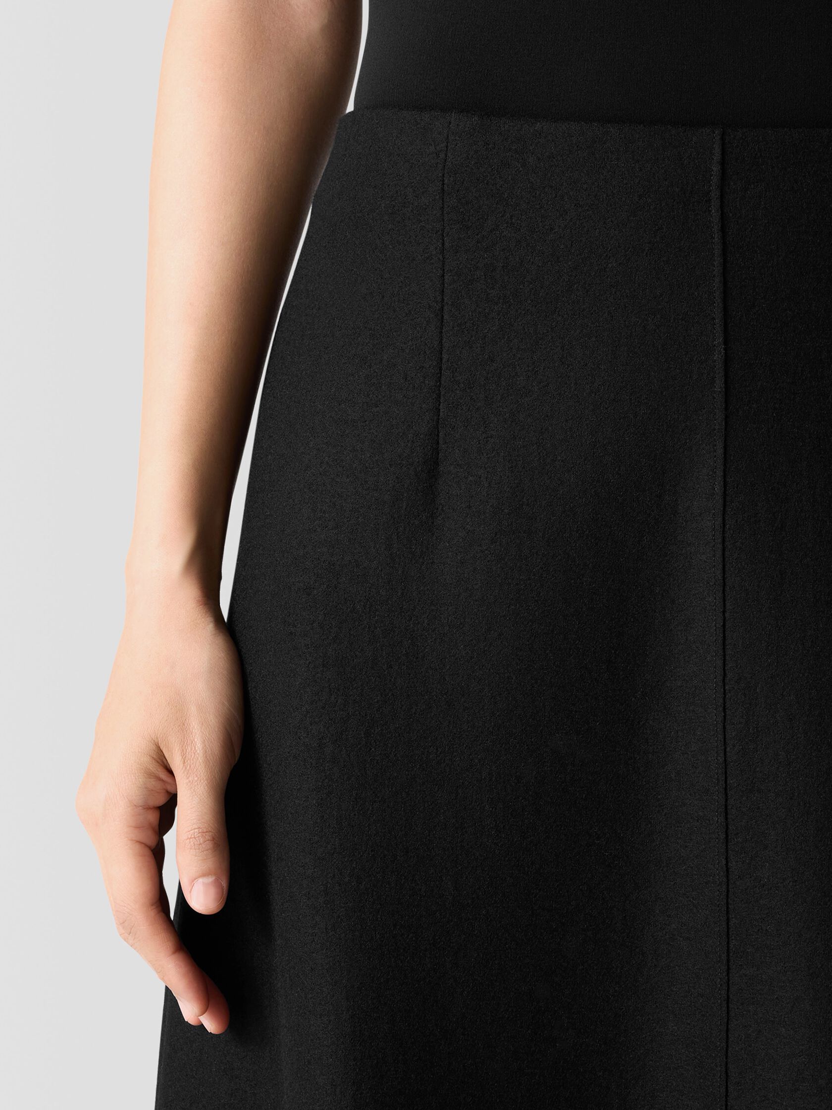 Felted Wool Jersey A-Line Skirt in Regenerative Wool
