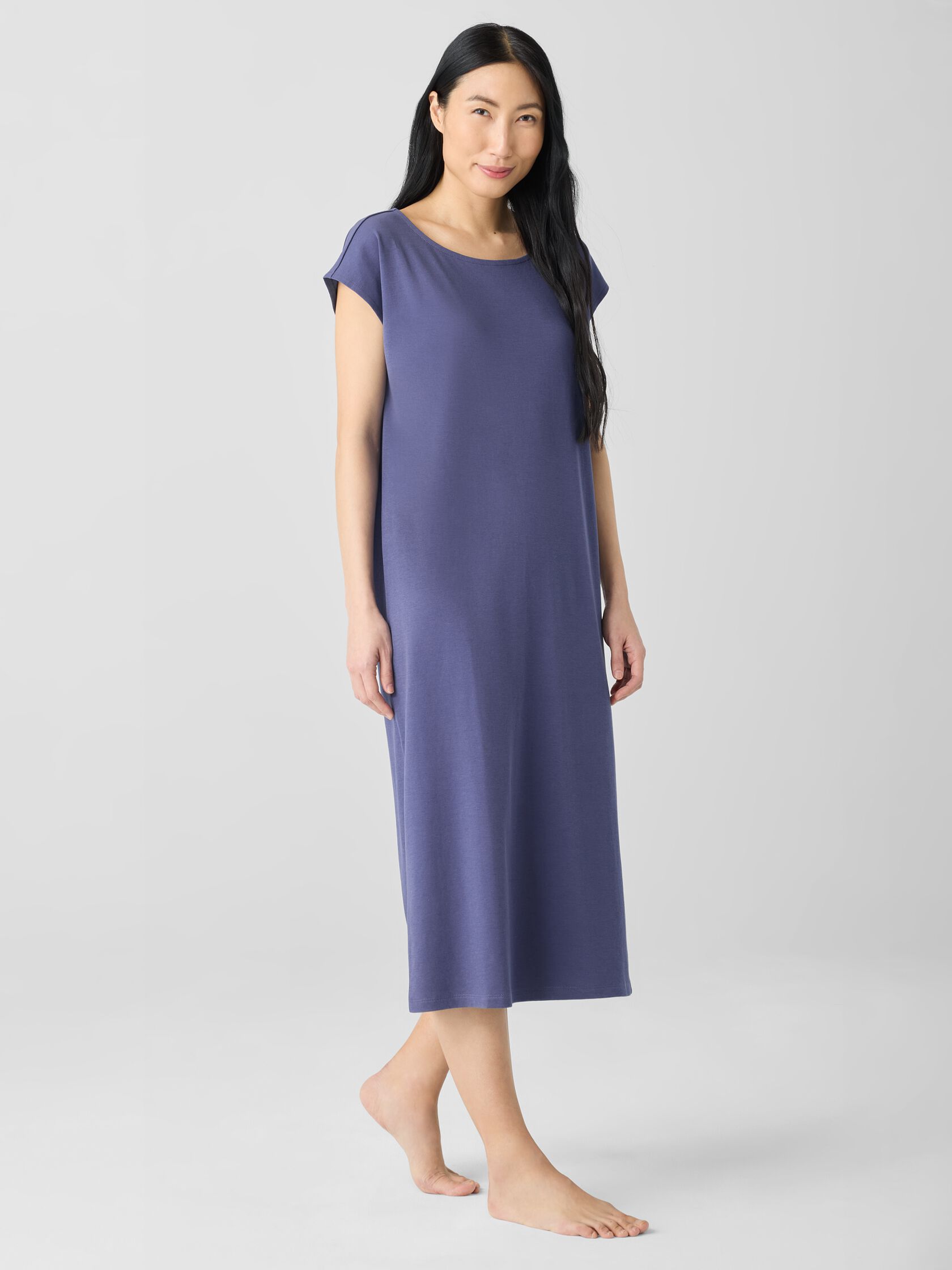 Organic Cotton Interlock Ballet Neck Sleep Dress