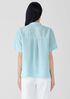 Organic Handkerchief Linen Band Collar Short-Sleeve Shirt