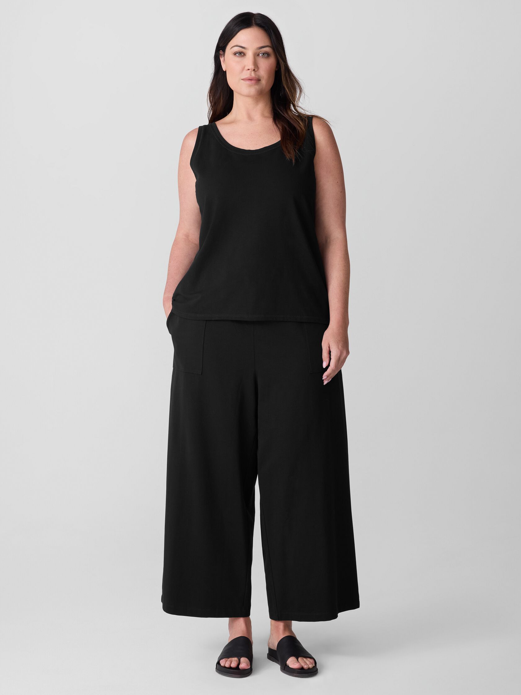 Pima Cotton Stretch Jersey Scoop Neck Tank